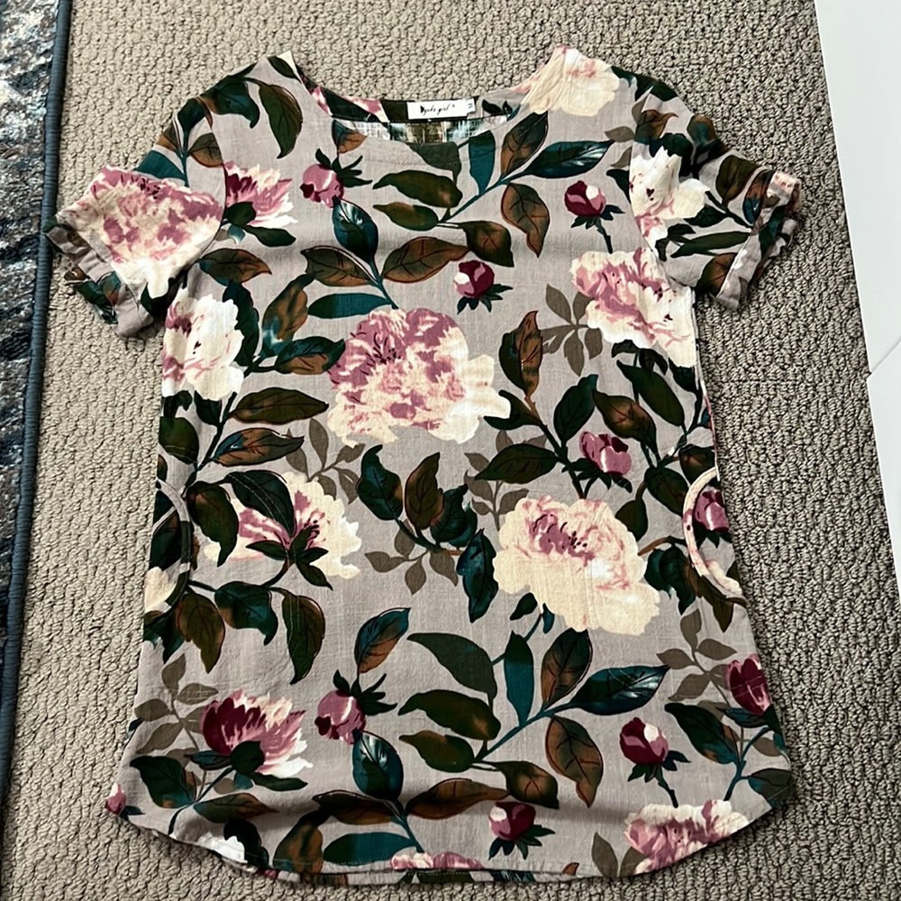 Flower Pattern Tunic | Size M